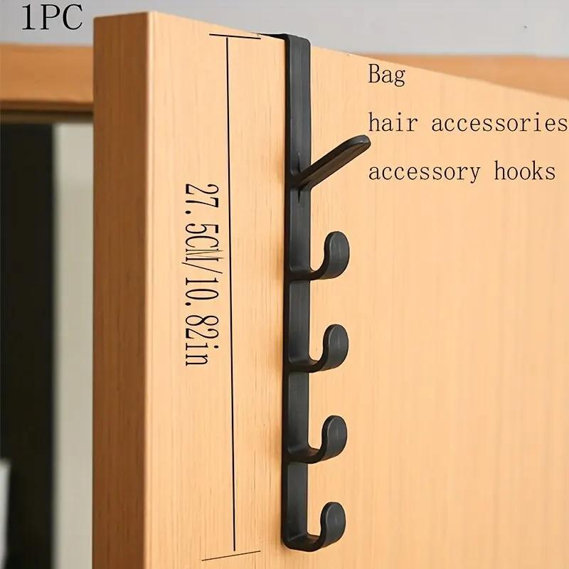

1шт семейный длинный ряд крючков для хранения в спальне, полка для настенного хранения крючков чёрный