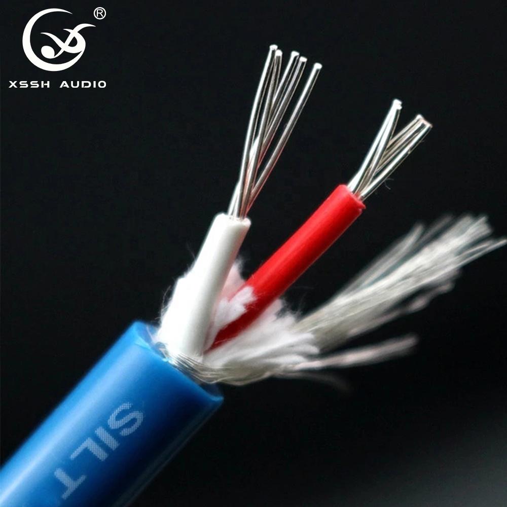 XLR Wire Cords XSSH HIFI 7N PCOCC OFC Copper 2 Core Silver Plated 8MM Dia. CD Amplifier XLR Microphone Audio Cable Signal Line