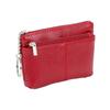Portable PU Leather Coin Purse Mini Zipper Leather Purses with Keychain Solid Color ID Credit Card Holder