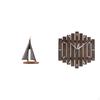 Sailing Figurine Wooden Clock Decor Silent Model Ornament for Room Restaurant Kitchen Home Gift