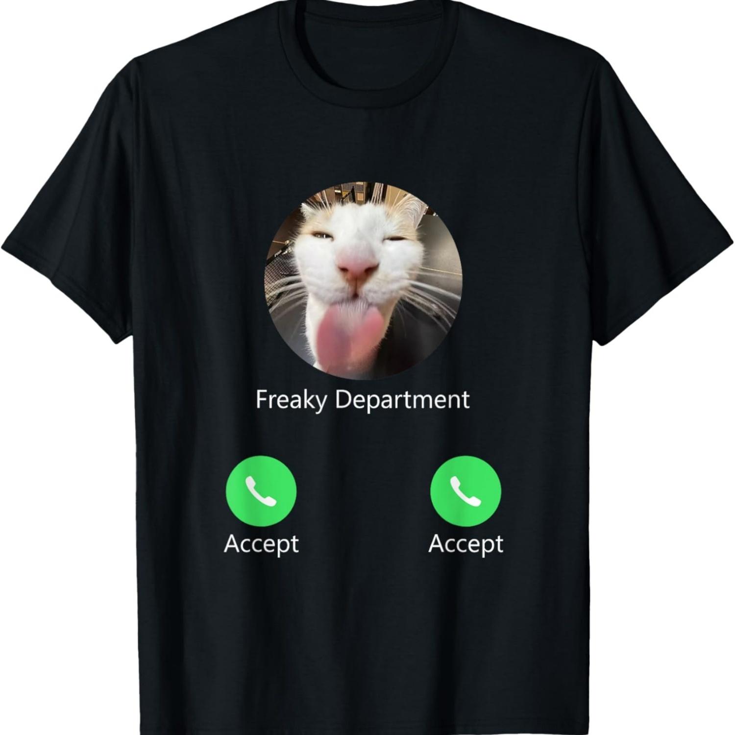 Freaky Department Funny Cat Meme T-Shirt S чёрный