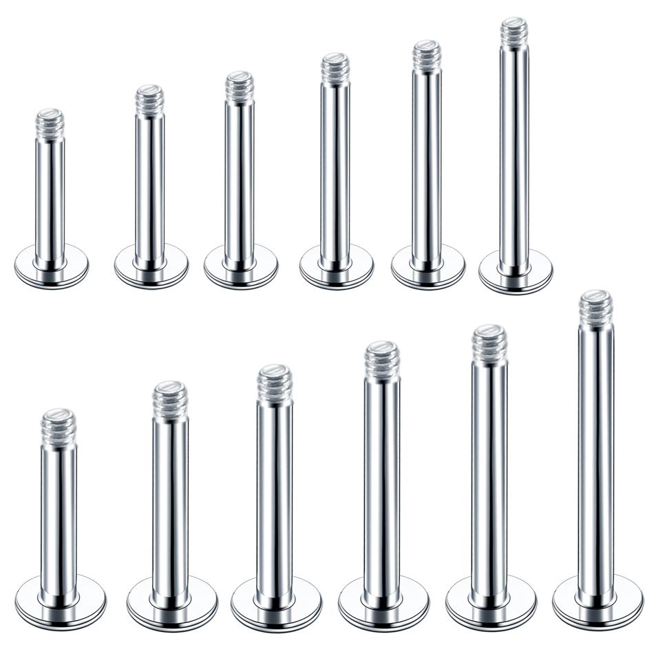 100pcs/lot Steel Earring Barbell Nipple Labret Piercings Nose Ring Eyebrow Piercings Screw Ball Replacement Accessories