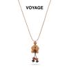 Wooden Coffee Bean Puppy Pendant Necklace - Light Luxury Accessory for Women