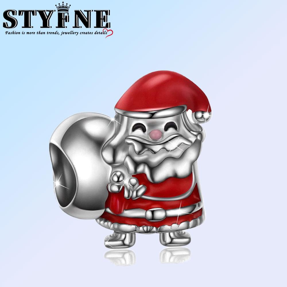 Charms Plata Originalesr Christmas Red Gift Beads For Charm Copper Bracelet Beads Jewellery Making Women'S Gift