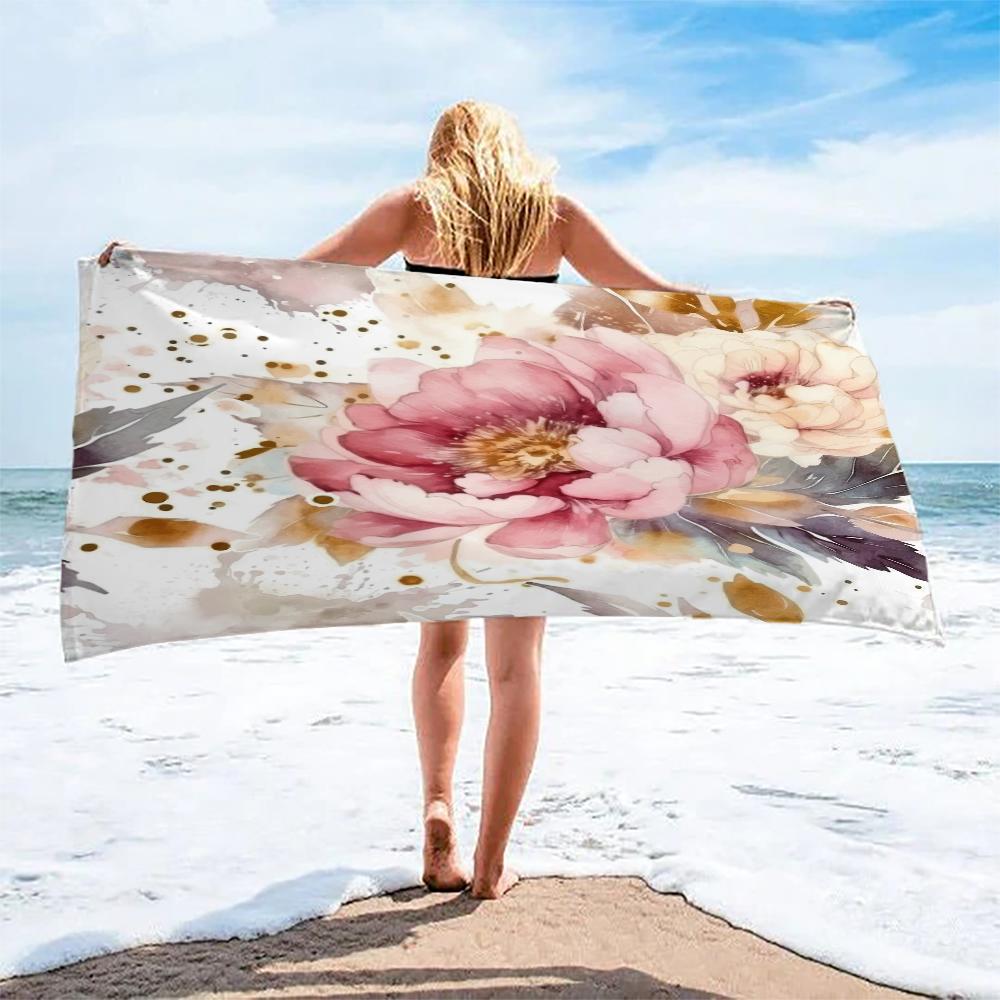 Tropical Foliage Beach Towel 3D Printed Floral Microfiber Quick-Drying Bath Towel For Bachelorette Party Available