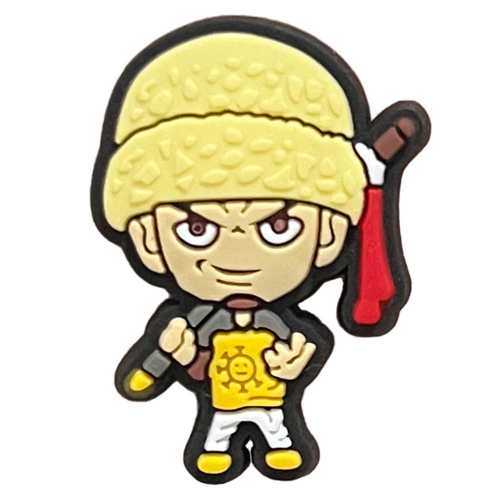 1pcs Japanese Anime One Piece Shoe Charms PVC Cartoon Shoes accessories Decoration Buckle Fit Bands Bracelets Clog Sandal Garden