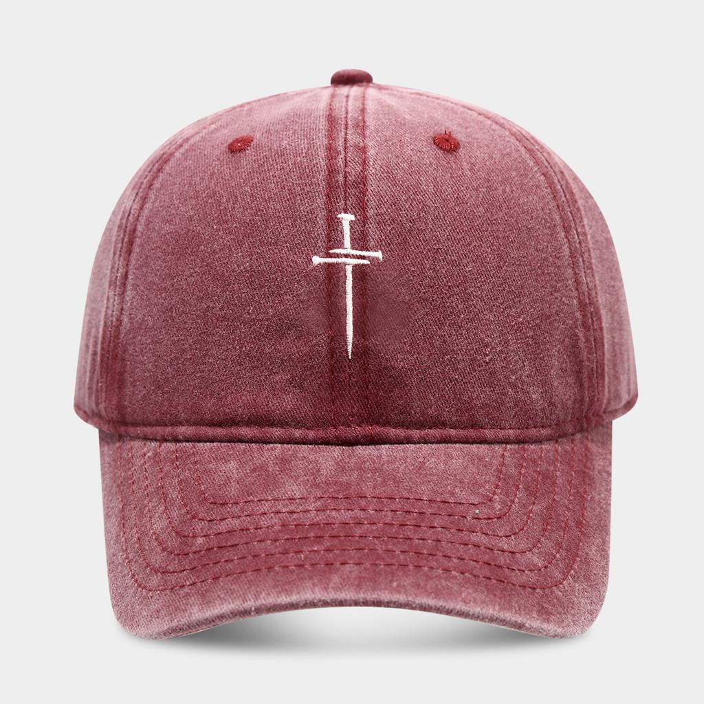 Streetwear Baseball Cap With Cross Stud Embroidery For Casual Men Women