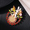 Retro Literary Rabbit Clock Female Pastoral Fantasy Rabbit Fashion High-end Brooch