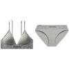 Double Gravity Band Solid Color Seamless Underwear Set Women Underwear Gray QF6993-050