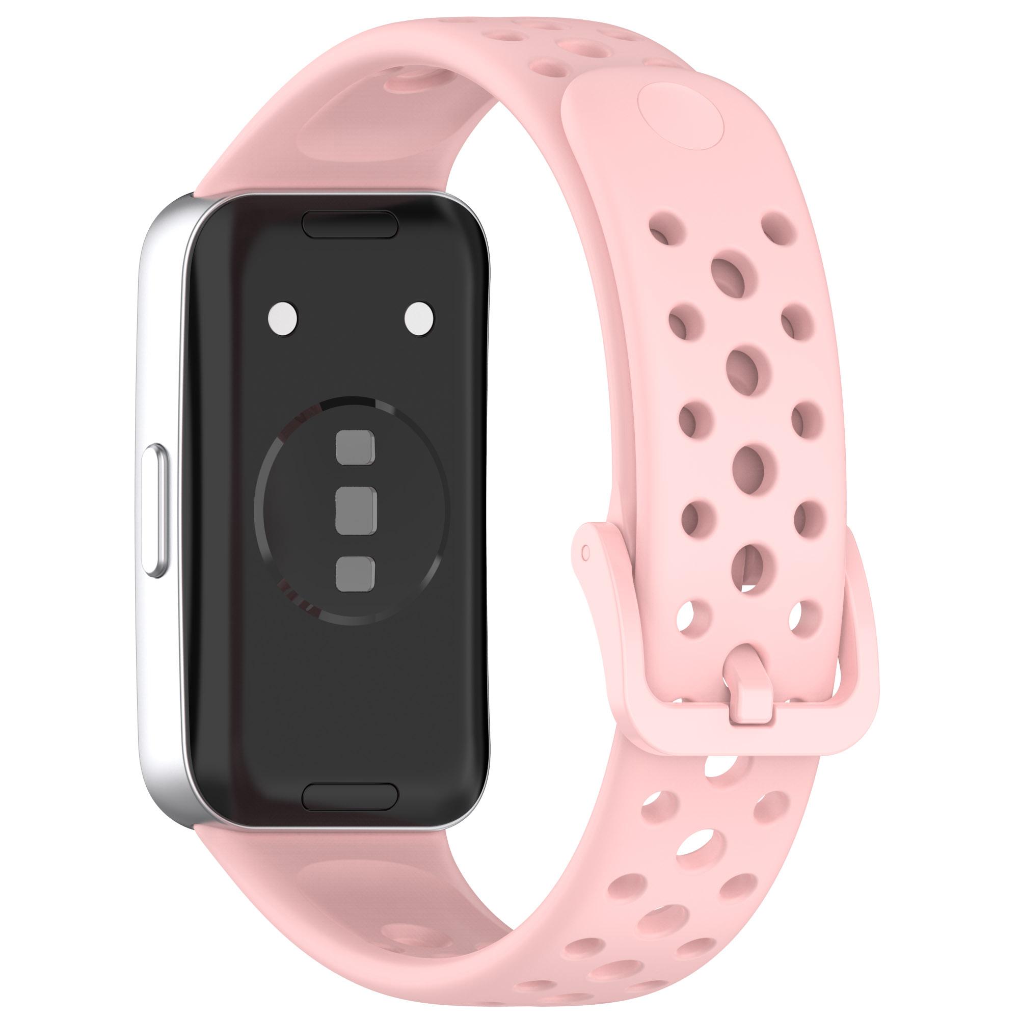 

Для Huawei Band 9/9 NFC/8/8 NFC Дихаючі отвори Замінний ремінець Силіконовий ремінець для годинника Pink