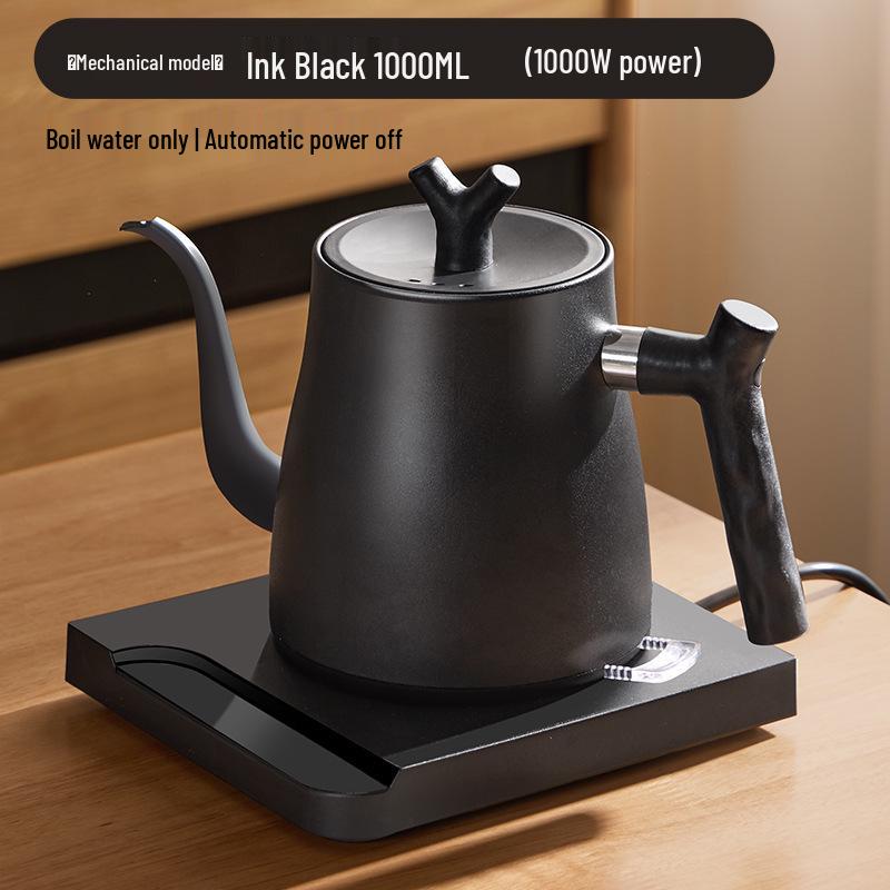 Smart Temperature-Controlled Electric Kettle for Hand-Brewed Coffee and Tea Mechanical Thick Spout - Black
