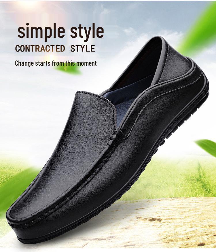 Men's Leather Loafers: Slip-On Low-Top Casual Driving Mules for Spring/Summer
