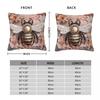 Bumble Bee With Honeycomb And Flowers Square Pillowcase Cushion Cover Pillow Case Throw Pillow Cover for Home Sofa Living Room