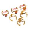 5 Stück Edelstahl-Rohlinge für offene Ringe in Goldfarbe mit Cabochon-Kamee-Fassungen in verschiedenen Größen für die Schmuckherstellung (DIY-Ringe)