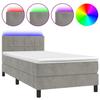 VidaXL Slat Bed Base with Mattress and LEDs, Upholstered Bed, Single Bed, Adult Bed for Interior Bedroom, 3134381