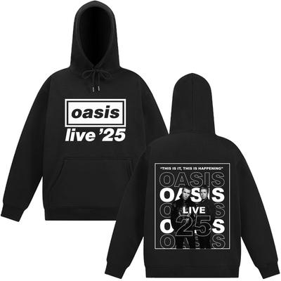 Rockband O-Oasis Live 25 Tour Huvtröjor Herr Dam Kläder Långa Ärmar Huvtröja Harajuku Tjock Estetik Tröjor Topp