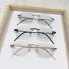 Smart Outdoor Photochromic Myopia Glasses Women Men Rimless Anti Blue Light Near-sighted Finished Diamond-cut Eyeglasses Diopter