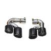 Compatible with 19-21 BMW X5 Black Quad Exhaust Carbon Fiber Tailpipe Trim