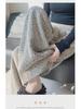 High Waist Striped Silk Chenille Wide-Leg Pants for Autumn/Winter