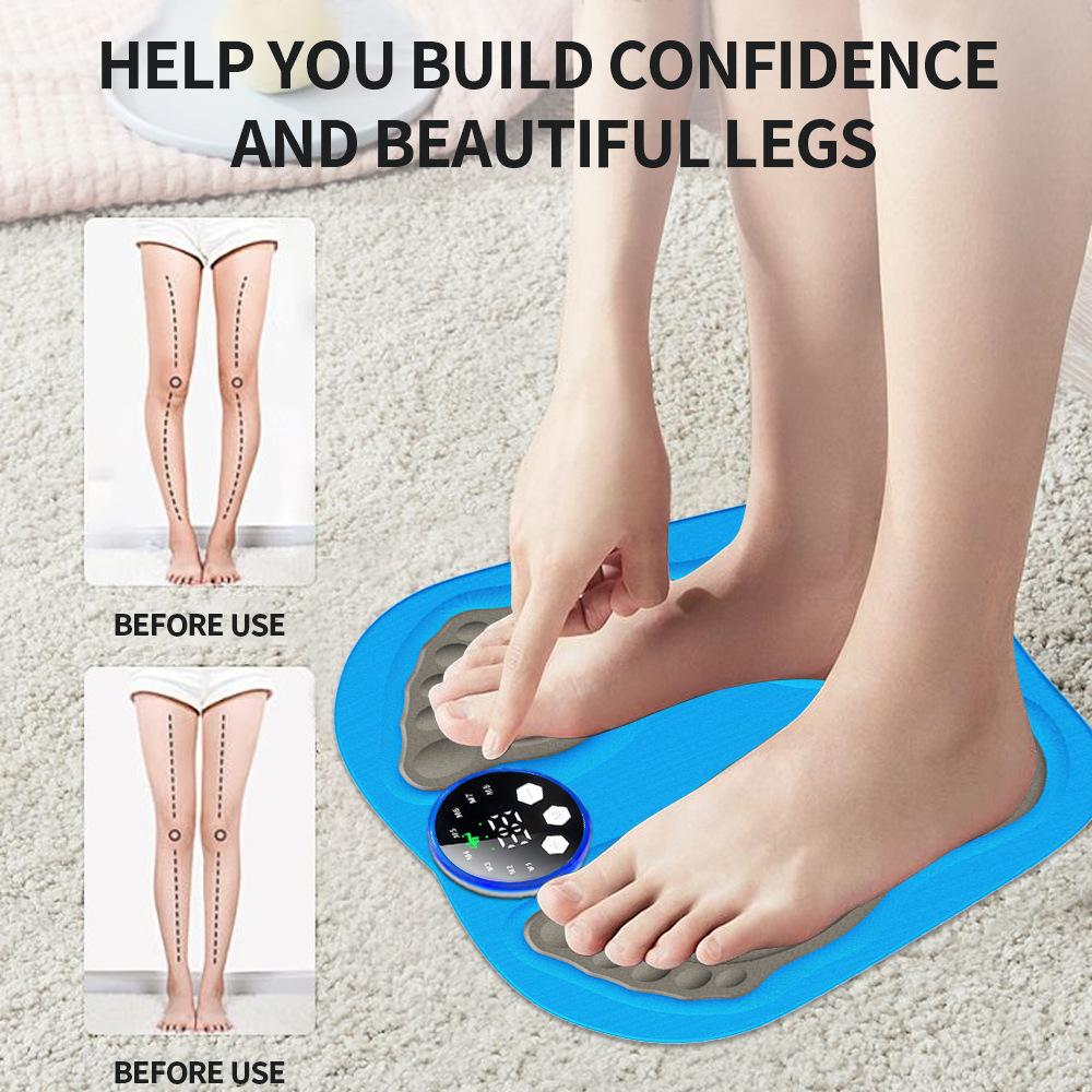 3D Smart EMS Foot Massager Pad With Remote, Foldable Muscle Stimulation Massage Mat Improve Blood Circulation Relax Feet Shaping