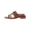 2024 Summer New Full Grain Leather Stiletto High Heel Elegant Lady Daily Wear Buckle Strap Fashion Women Shoes for Women Sandals