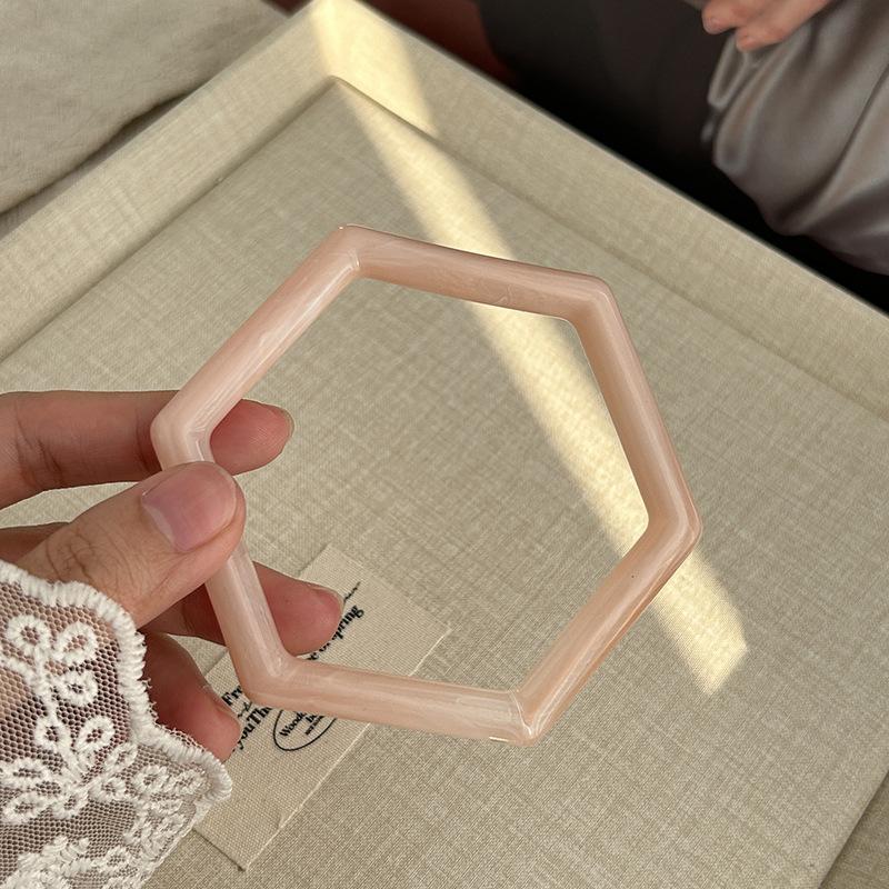 Color Smudged Hexagonal Acrylic Bracelet Retro Simple And Versatile Bracelet Style Jewelry