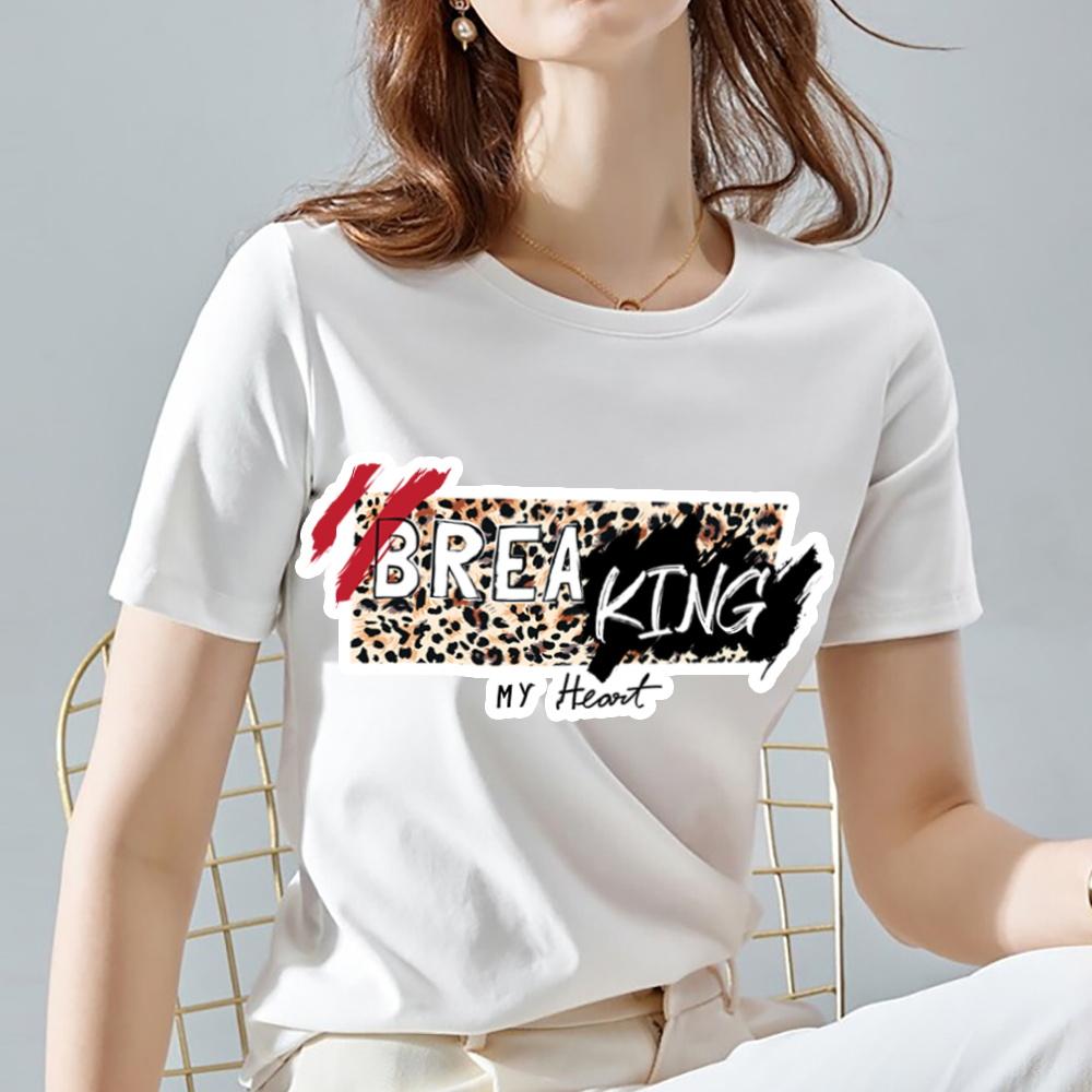 T Shirt Women Summer New Short Sleeve Leopard Print Clothing Women's T-Shirt Harajuku Graphic Clothing Women's Top