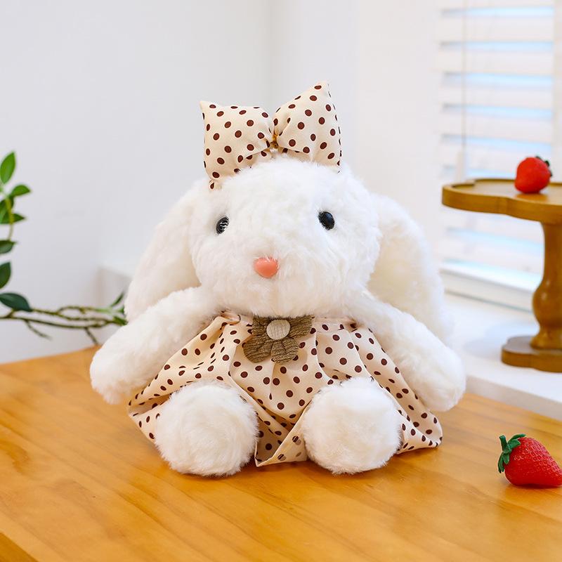 New flower skirt lop-eared rabbit plush toy doll cute dressing rabbit eight-inch doll girl gift