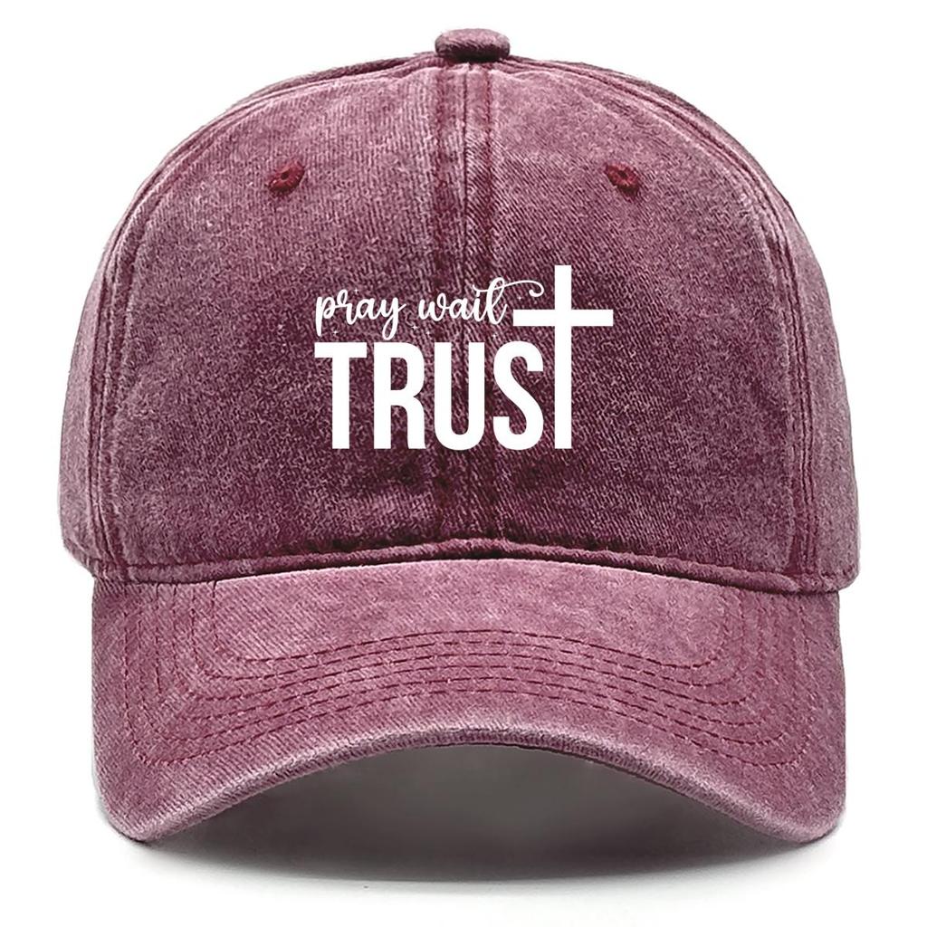 TRUST" Cross Print Snapback Baseball Cap, Sports Hat Simple Casual Solid Color Fit Adjustable Sun Hat