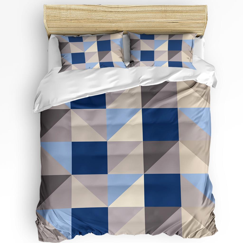 Nordic Retro Medieval Geometric Abstract Color 3pcs Bedding Set For Double Bed Home Textile Duvet Cover Quilt Cover Pillowcase
