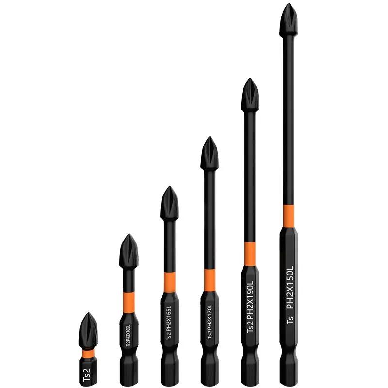 

6 шт. Крестовая отвертка головка электрическая дрель сильный магнитный противоскользящий отвертка инструмент высокая твердость удлиненный шестигранный электрический