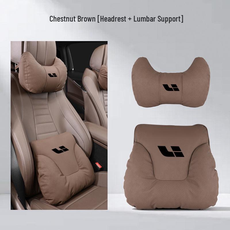 Ideal i6i8L Series Neck & Lumbar Support Pillow - Soft Car Interior Headrest for All Seasons