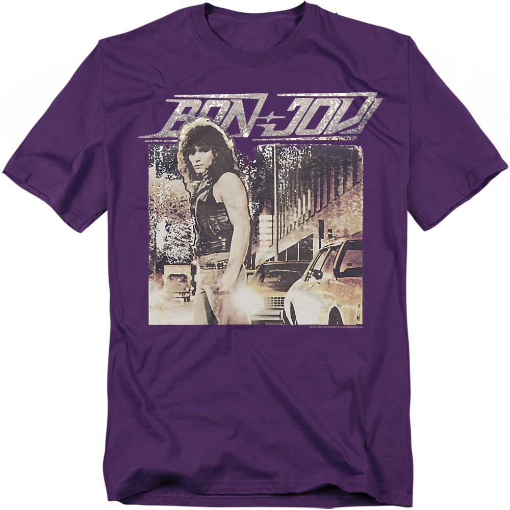 Bon Jovi Runaway Jon T-Shirt S-4XL Purple L