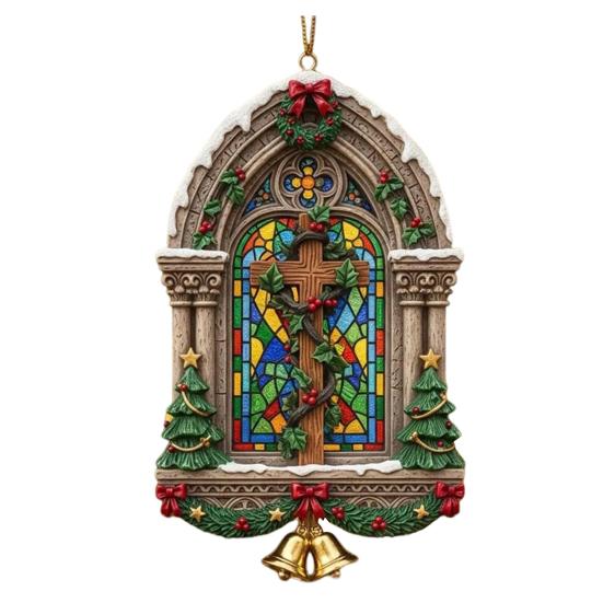 Christmas Jesus Ornaments Religious Acrylic Xmas Tree Hanging Ornaments Christian Keepsake Gift for Home Garden Wall Decor