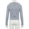 Gray Street Style Zip Up Hooded Sweatshirt Slim Fit Women S Casual Top