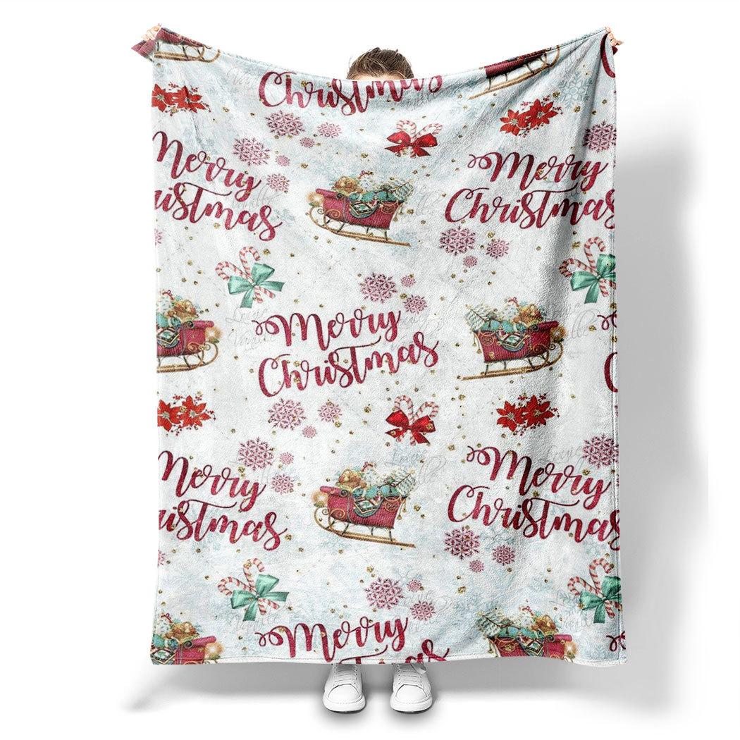 

Christmas letter sleigh Printed Blanket for Sofa Travel Camping Living Room Office Conditioning Blanket for All Seasons Gifts 75x90cm