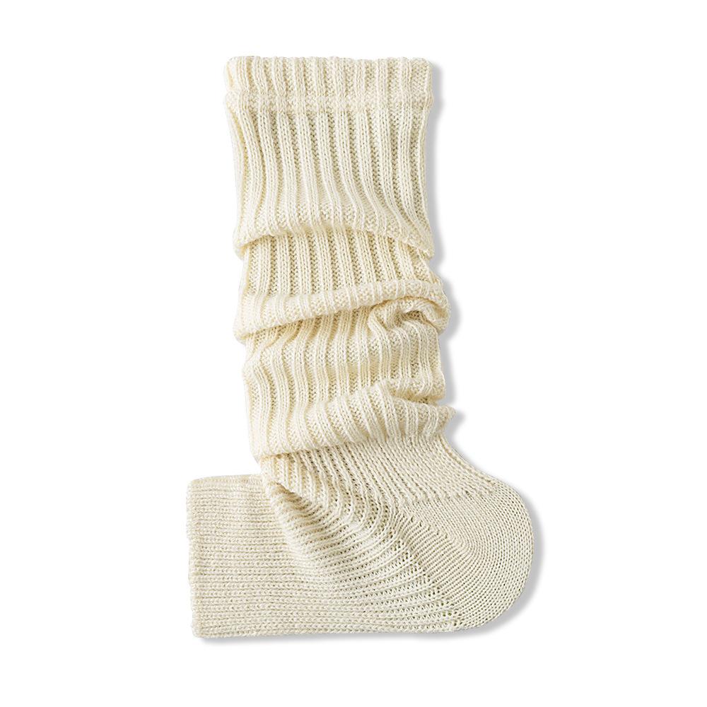 Knitted Socks, Women's White Calf Socks, Leg Covers, Spring and Autumn Grey Pile Socks, Thigh-high Socks, Mid-calf Socks