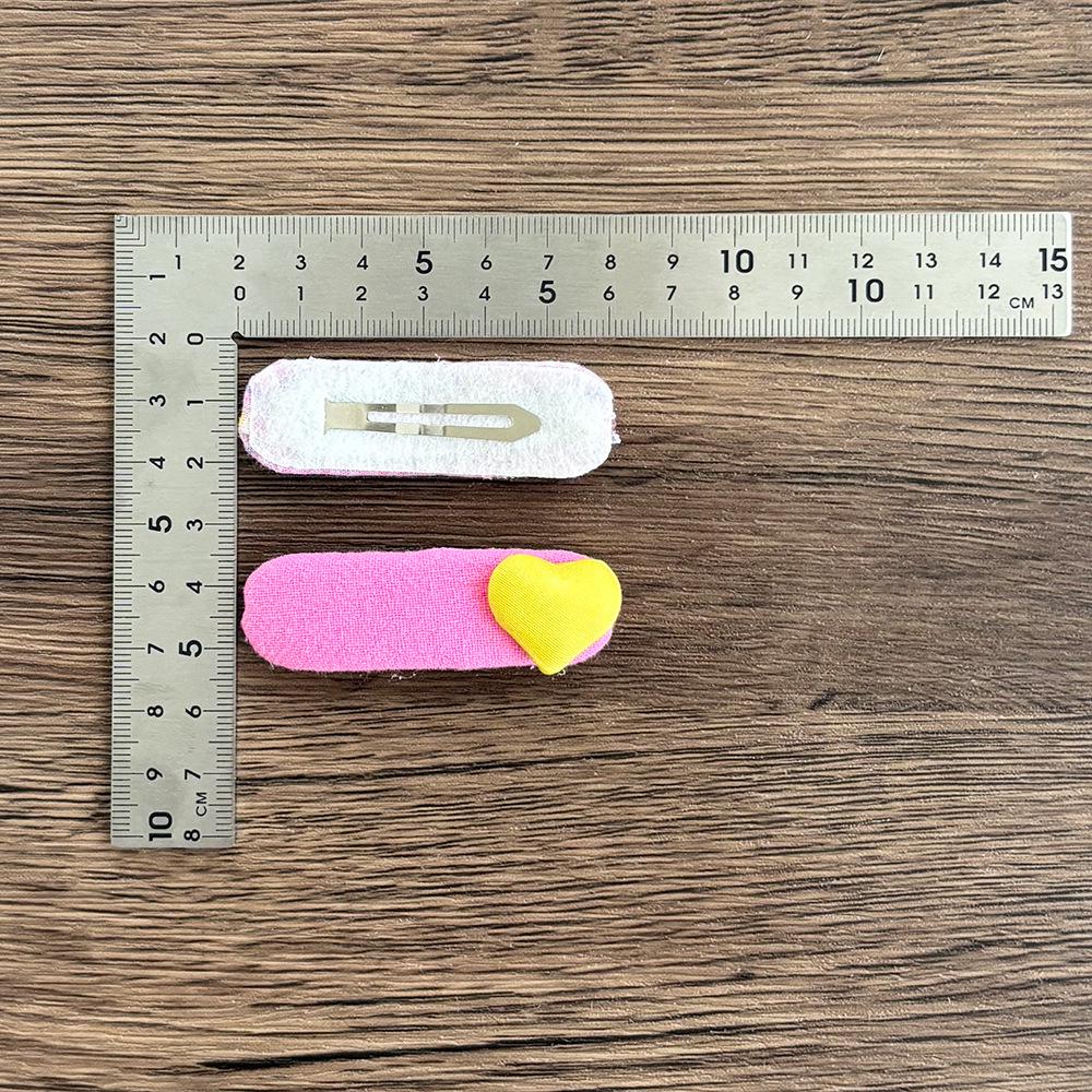 Bonbonfarbene koreanische Herzpony Haarspangen - Niedliches kariertes quadratisches Design für Mädchen