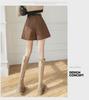 2023 Autumn/Winter Women's Plus Size High Waist Corduroy A-Line Wide-Leg Pleated Shorts