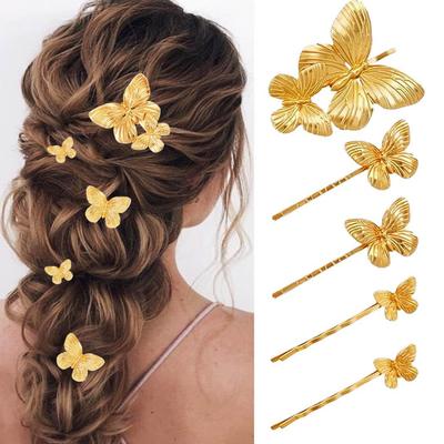Stylish Women's Retro Butterfly Hair Clip, Gold Elegant Border Clip, Light Luxury High-end Hair Accessory
