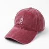 Washed Cotton Baseball Cap with Cartoon Embroidered Design Adjustable Strap Classic Unstructured Fit Casual Outdoor Headwear