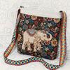 Classic Textured Elephant Pattern Shoulder Bag, Crossbody Bag For Women