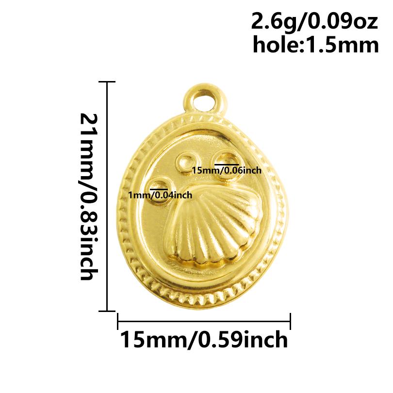 6pcs Real Gold Plated Marine Organism Shell Lobster Coral Stainless Steel Charms For Jewelry Making Supplies DIY Animal Pendant