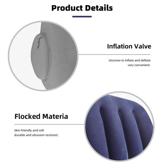 Inflatable Cushion Pillow Lightweight Portable Triangular Wedge Pillow with Dual Inflation Mode Built-in Pump Posture Support