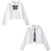 Early Autumn Women's Long-Sleeve White Japanese JK College Style Accordion Pleat Shirt