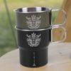 300ml Mountainhiker Camping Cups Stainless Steel Camping Coffee Mug with Foldable Handle Stackable for Tourist Trekking Hiking