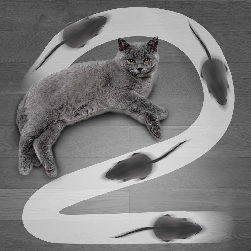 Giocattoli Peluche Interattivi Gatto Topo Ratto Falso Realistico Telecomandato Giocattoli per Gatti Cani Animali Domestici Regalo Grigio Novità