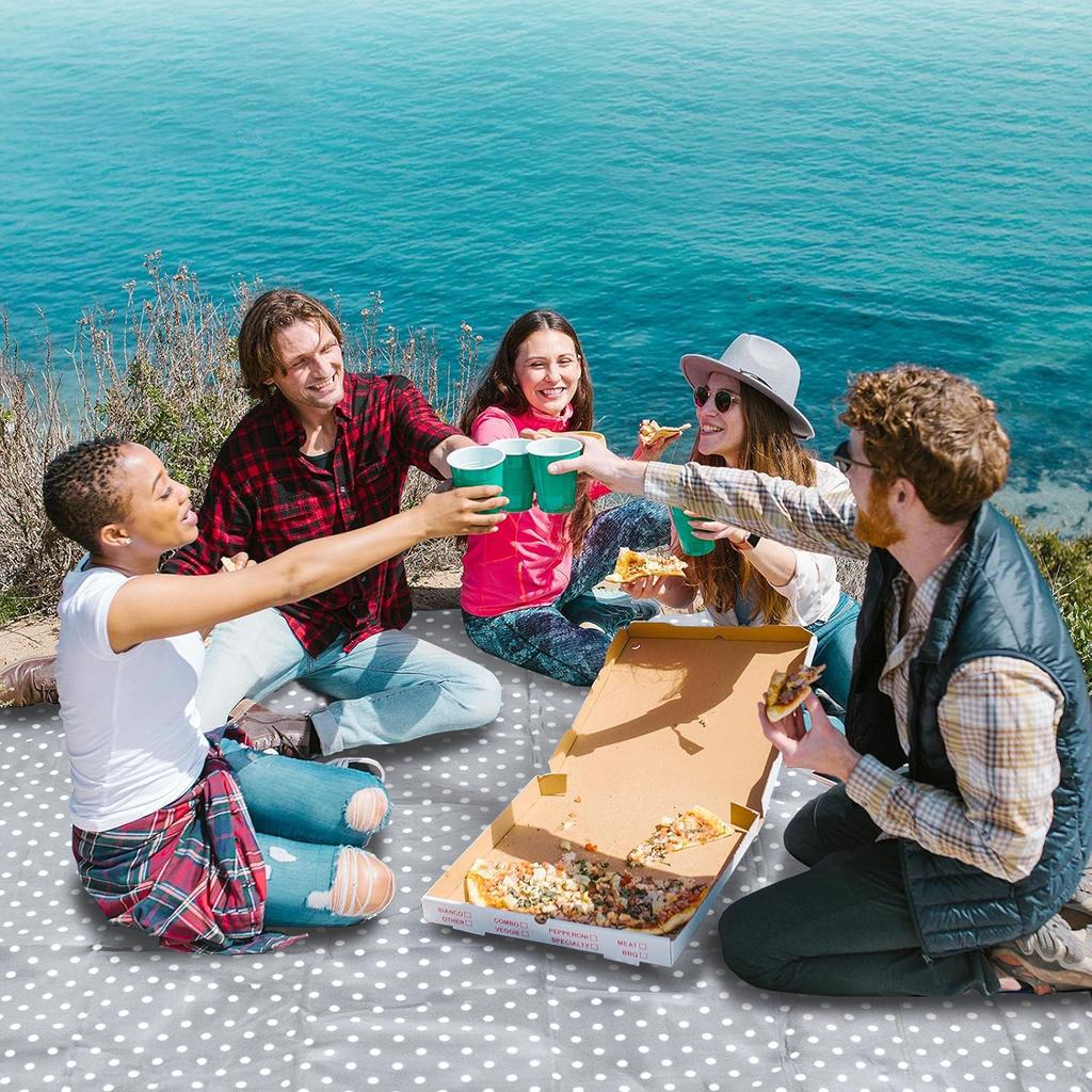Picnic blanket beach mat insulation waterproof handle lightweight thick 200x200
