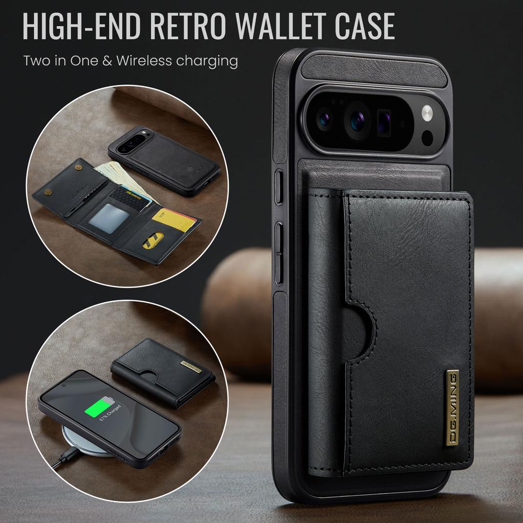 DG.MING M6 Series For Google Pixel 10 Pro XL Case Magnetic Wallet PU + PC + TPU Phone Cover