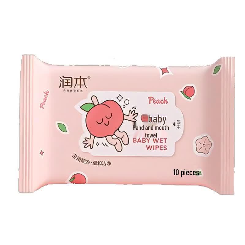 RUNBEN Baby Hand & Mouth Wipes - Peach Series